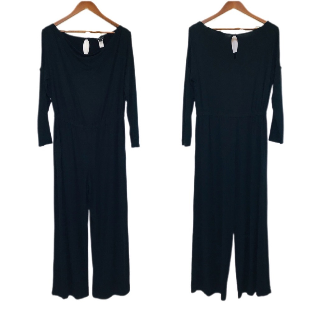 J.JILL Wearever Collection Soft Stretch Black Jumpsuit Long Sleeve Petite Medium